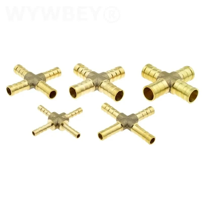 T-Y 3-Wege Messing Schlauchverbinder Spleißer Widerhakenrohr-Fitting 4 6 8 10 12 19 mm 25 mm Schwanz Pneumatischer Luftwasser-Schlauchkupplungsadapter