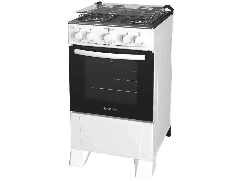 4-Flammen-Herd Atlas Inox White Monaco Plus - Bivolt