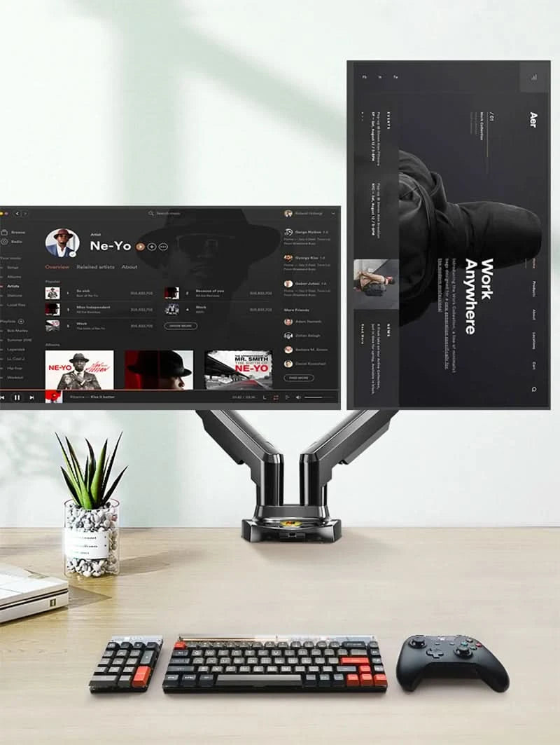 Weiße Dual-Monitorhalterung 17-30 Zoll, Halterung Belastbarkeit 2-9 kg pro Arm, NB F160