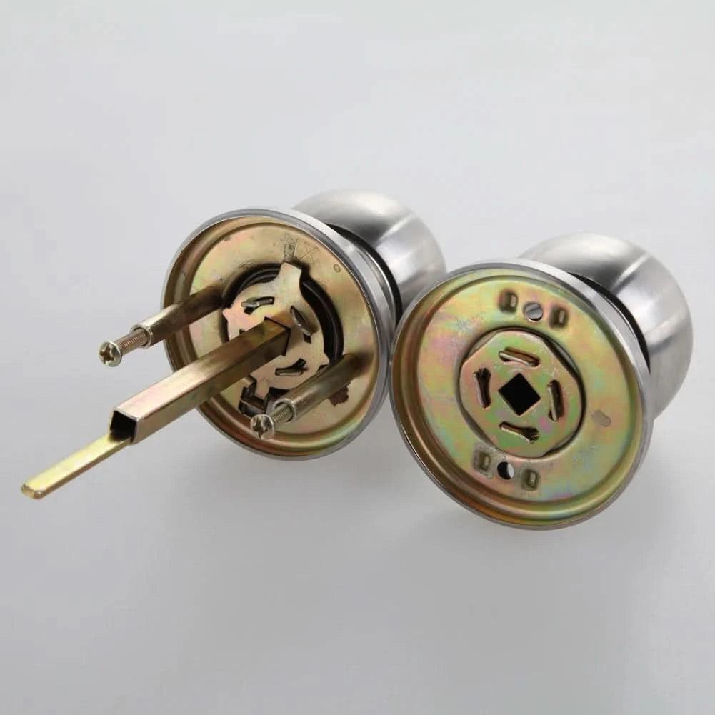 Door Handle Knob Stainless Steel Rotation Round Door Knobs Handle Entrance Passage Lock with Three Keys Round-shape Locking Gear