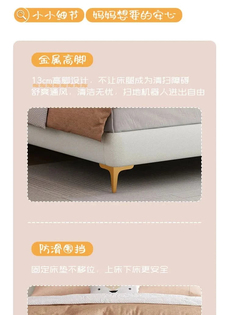 Children Room Bed Good Quality Rabbit Beds for Children Fabric Bed Simple Modern Soft Pack Bed Single Bed Bed for Girls