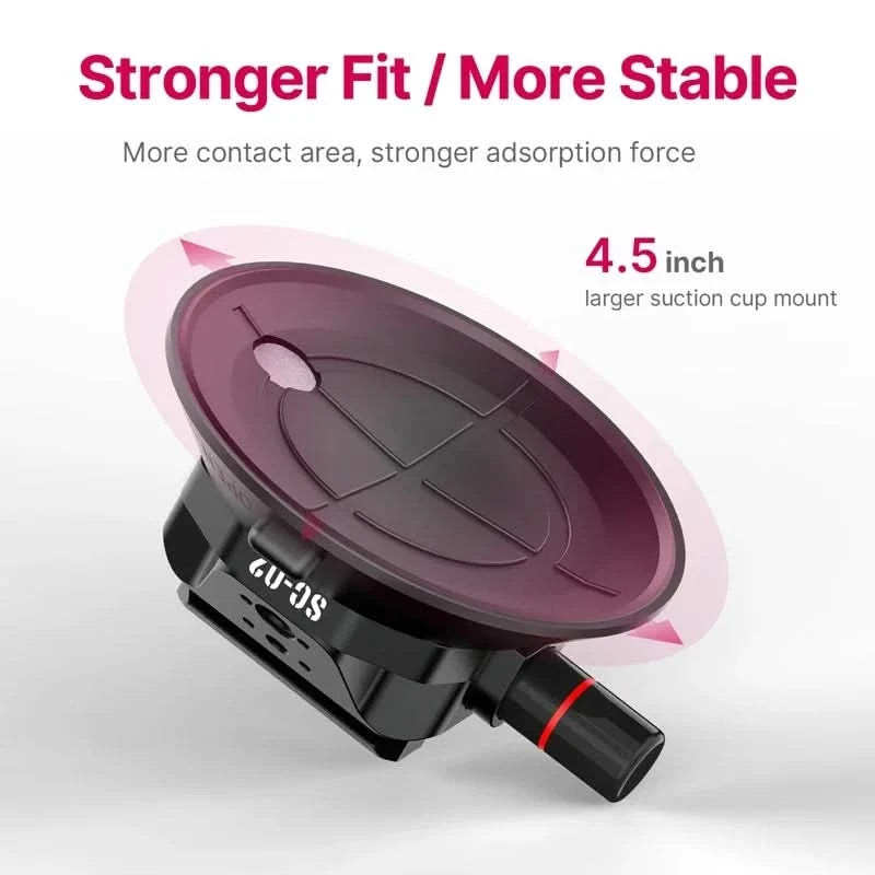 Ulanzi Auto-Handy-Action-Kamerahalterung Handpumpe Saugnapf 360° verstellbar 1/4" für GoPro für Insta360 DJI Action Smartphone