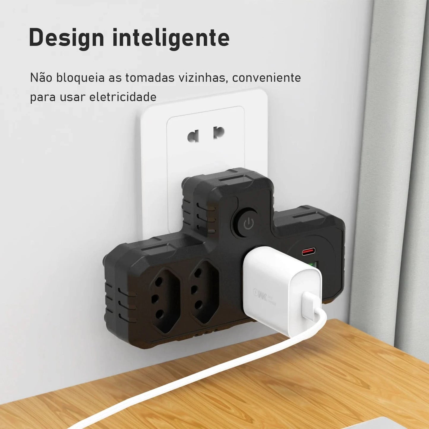 Mehrfachsteckdose, Steckdosenleiste, USB-Steckdose, Steckdosenleiste mit Filter, Steckdosenleiste, Verlängerungskabel, 110-220V, 10A