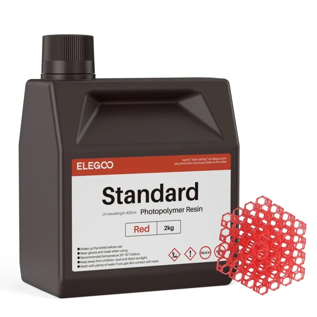 ELEGOO 3D Printer Resin LCD UV-Curing Resin 405nm Standard Photopolymer Resin for LCD 3D Printing 1000g Black Grey White Skin