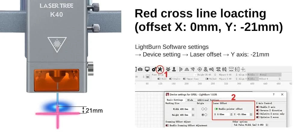 LASER TREE Laser Module 10W/20W/30W/40W Optical Power with Air Assist Laser Head TTL Blue Light for Engraver Cutting Wood Tools
