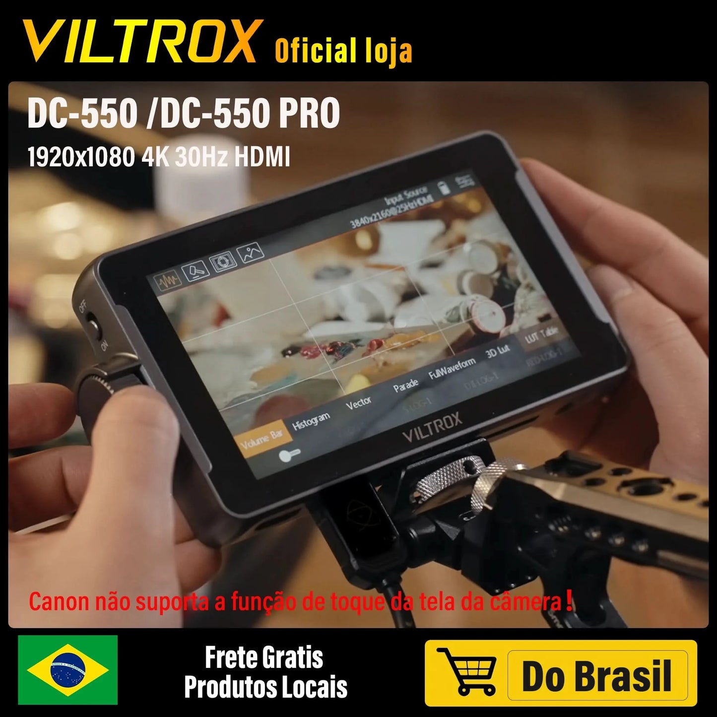 VILTROX DC-550 5,5 Zoll Professioneller Kamerastudio-Monitor 4K 30Hz HDMI Touchscreen Feld 3D LUT Director Monitor 1920x1080