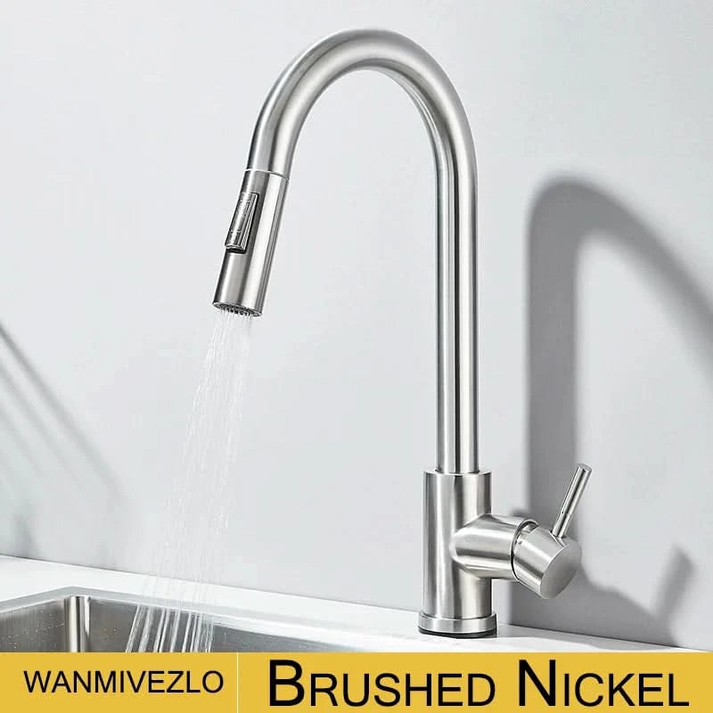 Wanmivezlo Pull Out Kitchen Faucets 360° Rotation Kitchen Mixer Tap Single Lever Mixer Tap Kitchen Sink Cold Hot Water Tap