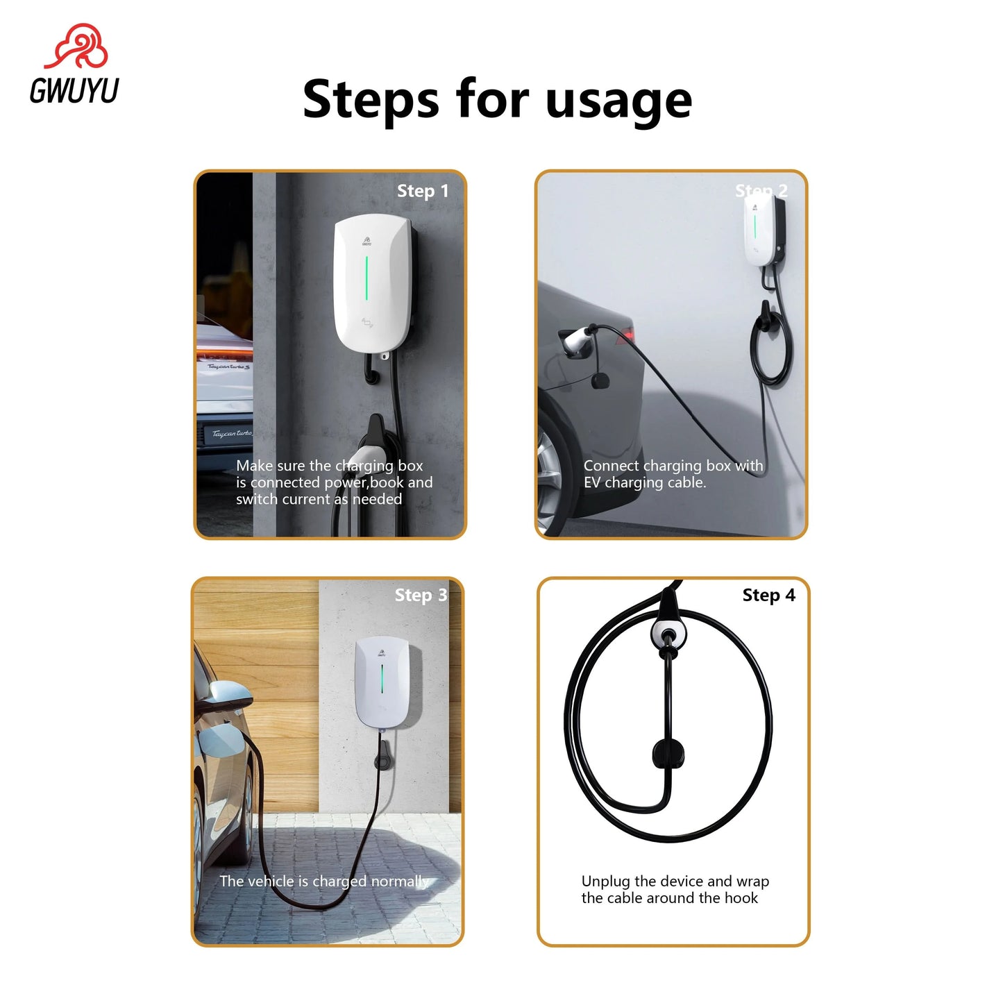 Wallbox EV Ladegerät 32A 7KW 16A 11KW 22KW 3-Phasen Elektrofahrzeug-Ladestation Typ2 IEC62196-2 Steckdose 5m Kabel Plug and Play