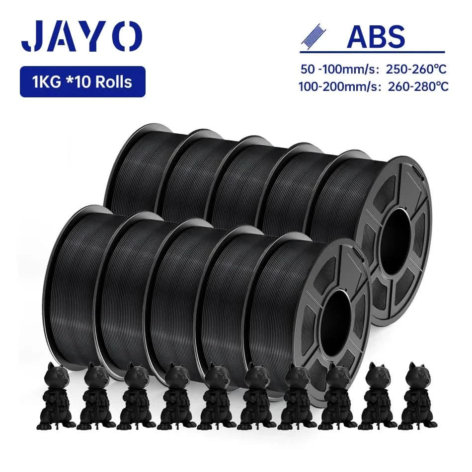 JAYO PLA / ABS / PETG / Silk / ASA / TPU / PLA+ Filament 10 Rollen 3D-Drucker-Filament 1.75MM 0.65/1/1.1KG sauber gewickeltes 3D-Filament