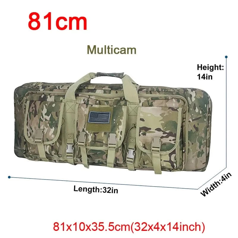 LQARMY 32 38 42 48 Zoll Taktische Doppelgewehrtasche Molle Gewehr-Tasche Scharfschützen Airsoft Gewehr-Tasche Rucksack Jagdwaffenholster