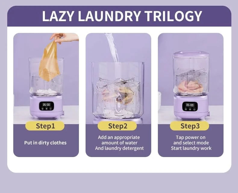 2L Wireless Mini Charging Wash in One Washing Machine Suitable for underwear, socks, pet clothes