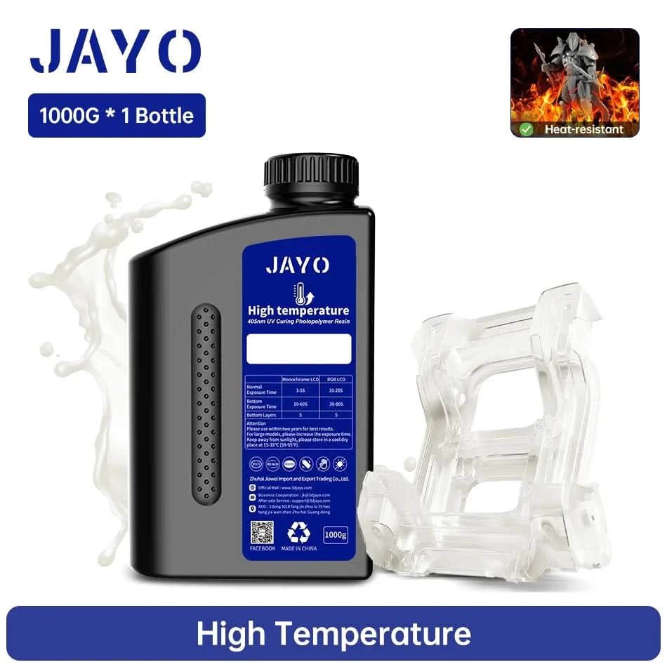 JAYO UV-Harz ABS-ähnlich/Standard/Pflanzlich/Nylon-ähnlich/Wasserwaschbar 1KG 405nm Flüssiges Rapid UV-Härtung für LCD 3D-Druckmaterial