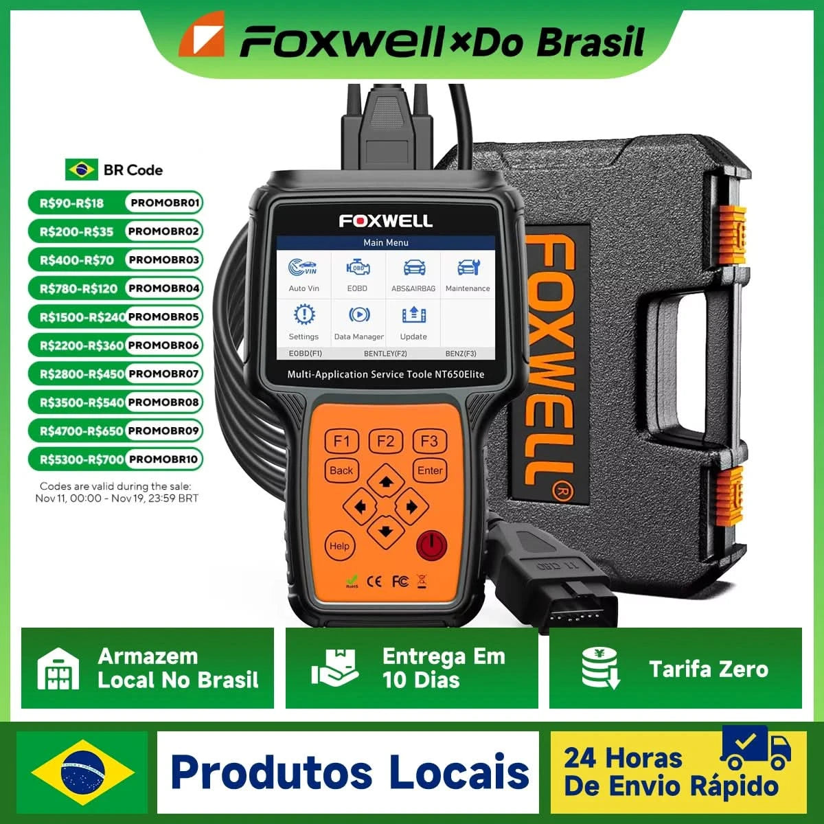 FOXWELL NT650 Elite Kabelloser OBD2 Automotive Scanner SAS A/F OIL EPB BRT TPS 26+ Reset Professionelles Auto Diagnosewerkzeug