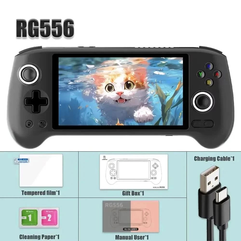 ANBERNIC RG556 Handheld-Spielekonsole 5,48 Zoll AMOLED-Bildschirm 1080*1920 Android 13 RAM8G+128G PS2-Spiel 5G WIFI 512G 80000Spiele