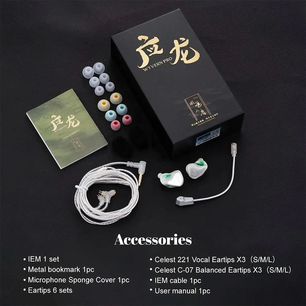 Kinera Celest Wyvern PRO/Wyvern IEM Audio With Detachable Boom Microphone Earphone Cable Gaming DJ Music Earphones