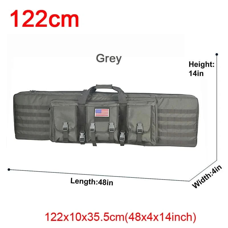 LQARMY 32 38 42 48 Zoll Taktische Doppelgewehrtasche Molle Gewehr-Tasche Scharfschützen Airsoft Gewehr-Tasche Rucksack Jagdwaffenholster