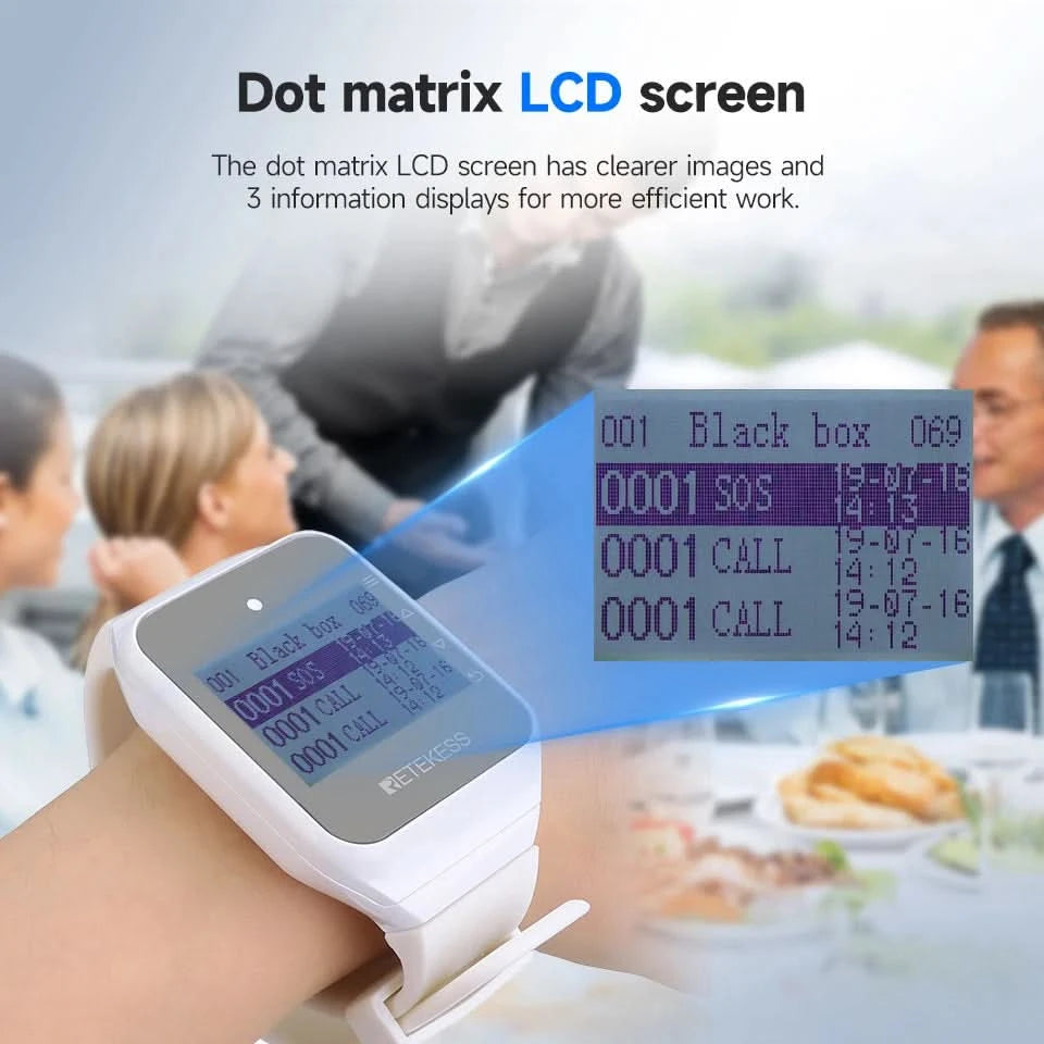 Retekess Wireless Calling System Restaurant Pager TD108 Waterproof Watch Receiver T117 Waiter Call Buttons For Hookah Cafe Bar