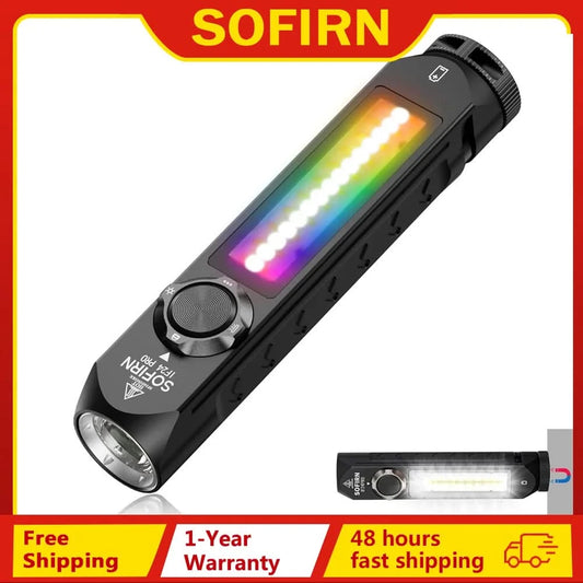 Sofirn IF24 PRO RGB Light 1800lm 340m SFT40 Buck Driver 18650 USB C Rechargeable Flashlights Flood Spot with Magnetic