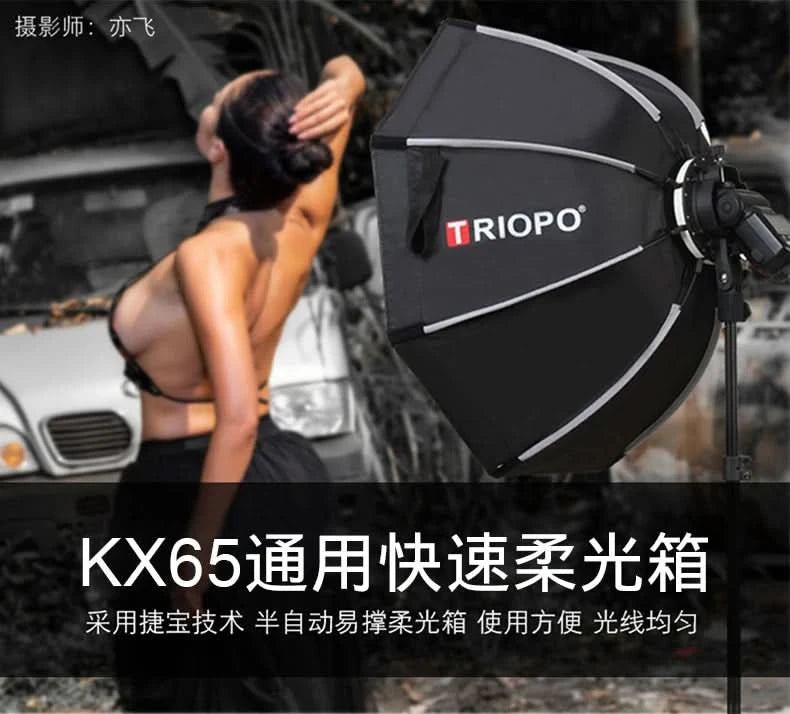 TRIOPO Softbox KX55CM KX 65CM 90CM Octagon Schirm-Leuchtbox für Godox AD200 V1 Speedlite Blitzlicht Fotostudio