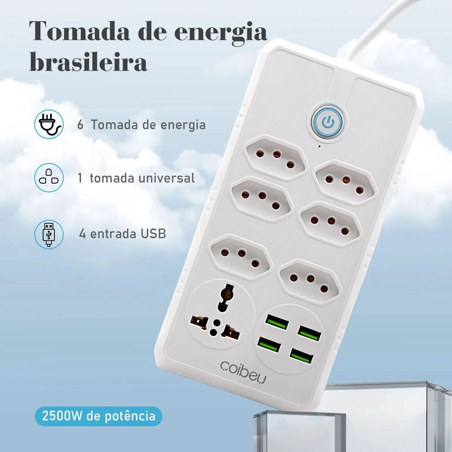 Mehrfachsteckdose, Steckdosenleiste, USB-Steckdose, Steckdosenleiste mit Filter, Steckdosenleiste, Verlängerungskabel, 110-220V, 10A
