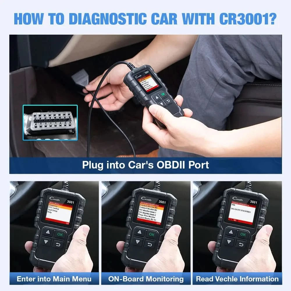 LAUNCH X431 CR3001 OBD2 Scanner Automotive Auto Full OBD2 Diagnosegerät Codeleser Scanner Kostenloses Update PK ELM 327