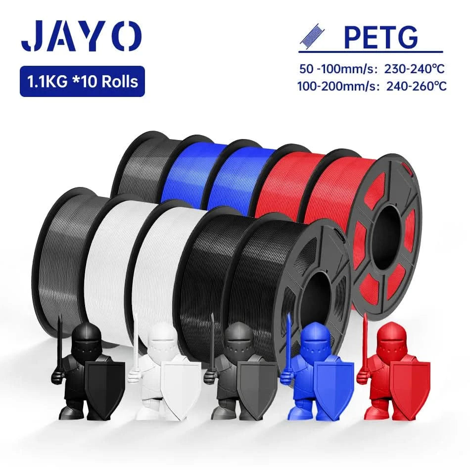 JAYO PLA / ABS / PETG / Silk / ASA / TPU / PLA+ Filament 10 Rollen 3D-Drucker-Filament 1.75MM 0.65/1/1.1KG sauber gewickeltes 3D-Filament