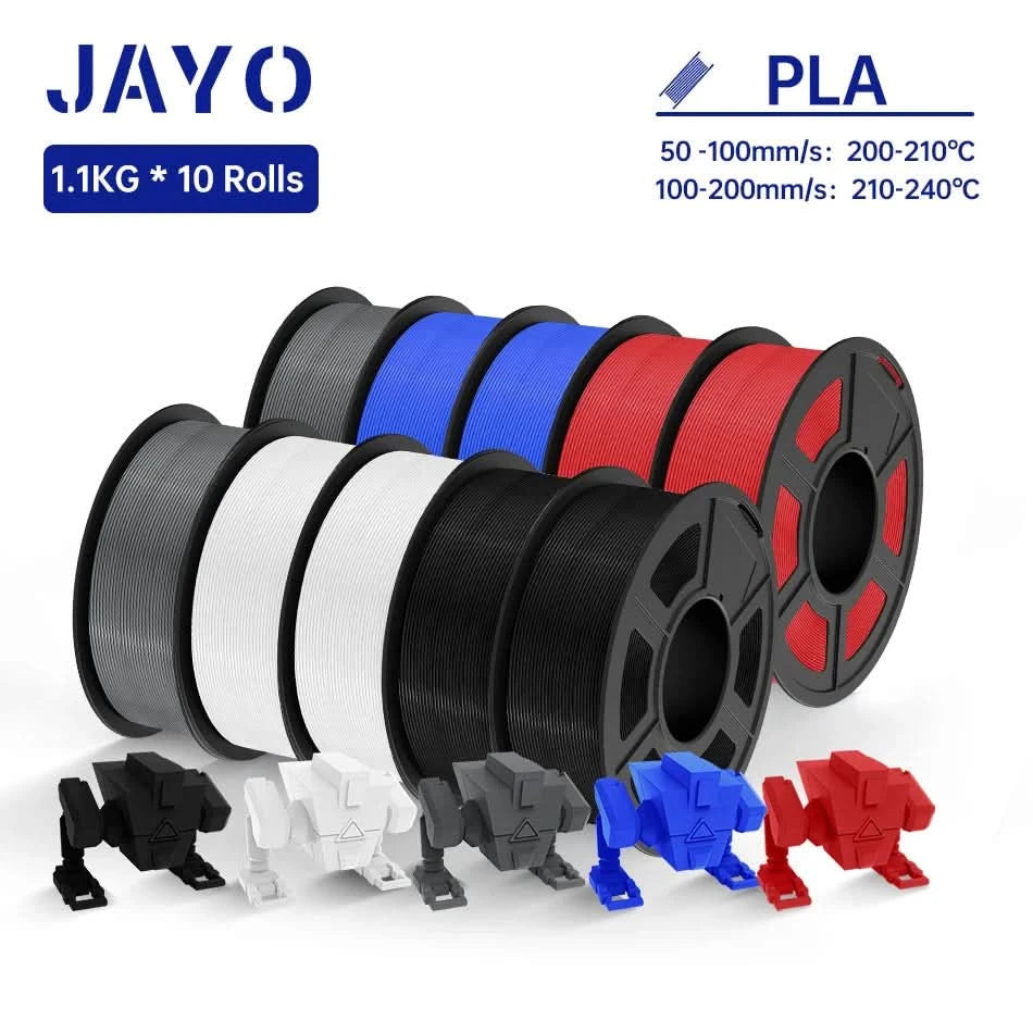 JAYO PLA / ABS / PETG / Silk / ASA / TPU / PLA+ Filament 10 Rollen 3D-Drucker-Filament 1.75MM 0.65/1/1.1KG sauber gewickeltes 3D-Filament