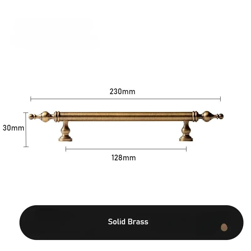 Tinyhob Solid Antique Bronze Pull Brass Cabinet Knobs T Bar Funiture Wardrobe Appliance Handle Long Pull Drawer Handle