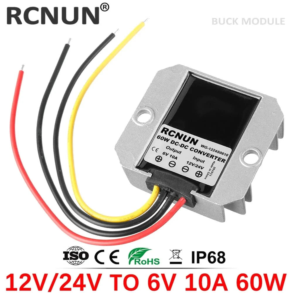 RCNUN 12V 24V auf 5V 6V 10A Abwärtswandler DC/DC-Regler 12 Volt auf 5 Volt 50W Buck Netzteil für Autos, Spielzeug