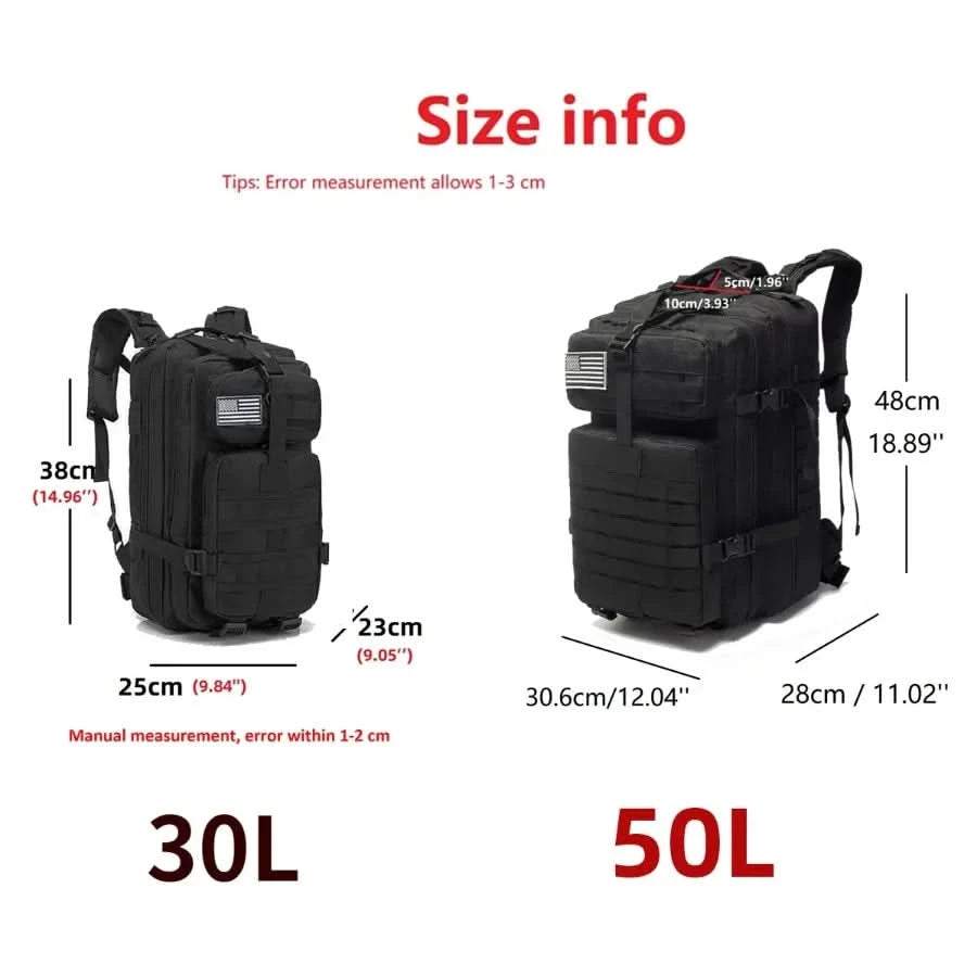 30L/50L 1000D Nylon Wasserdichter Trekking Angel Rucksack Outdoor Rucksäcke Taktische Sport Camping Wandern