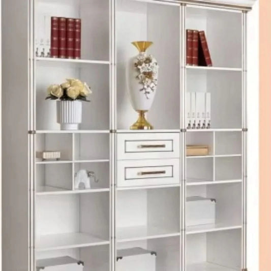 Full standing white color display cabinet in living room with drawersdrawer type storage Living room cabinet