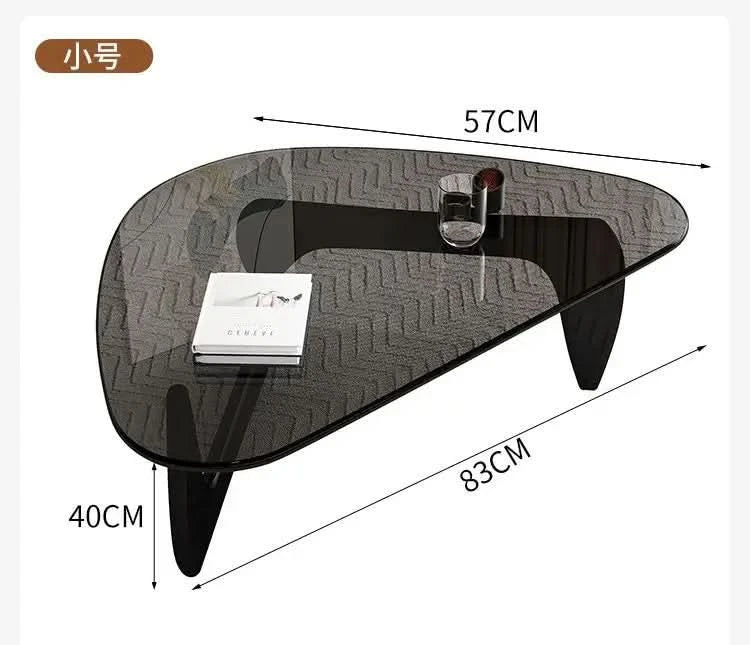 Modern simple creative round coffee table household small apartment living room tempered glass coffee table Internet celebrity