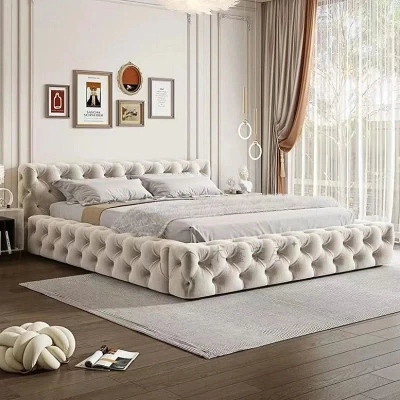 Queen Size Bed Frame European Designer Italian Girls Bed Frame Storage Wooden Cheap Muebles Para Dormitorio Nordic Furniture