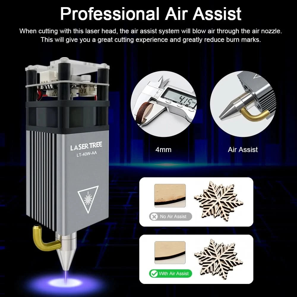 LASER TREE 4W 5W Power Laser Module 450nm TTL Blue Light Laser Head for Laser Engraving Cutting Wood DIY Tools