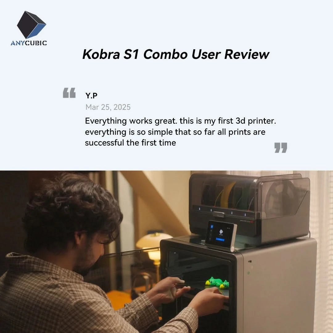 Anycubic Kobra S1 Combo Multi-Color 3D Printer Up to 600mm/s High Speed Printing Auto Leveling CoreXY Structure Direct Extruder