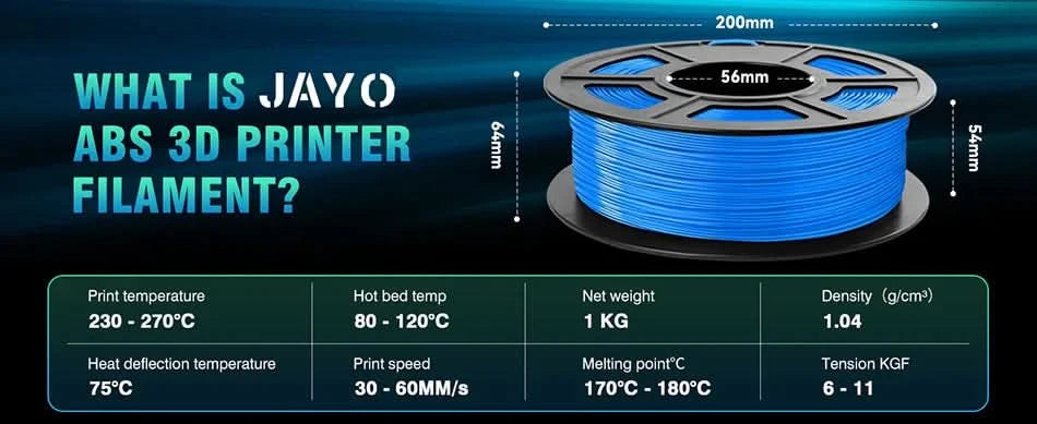 JAYO ABS Filament 1.75mm 3D Printer Filament 10Rolls For FDM 3D Printers 3D Pen Filament Refills 1KG/Roll 3D Printing Materials