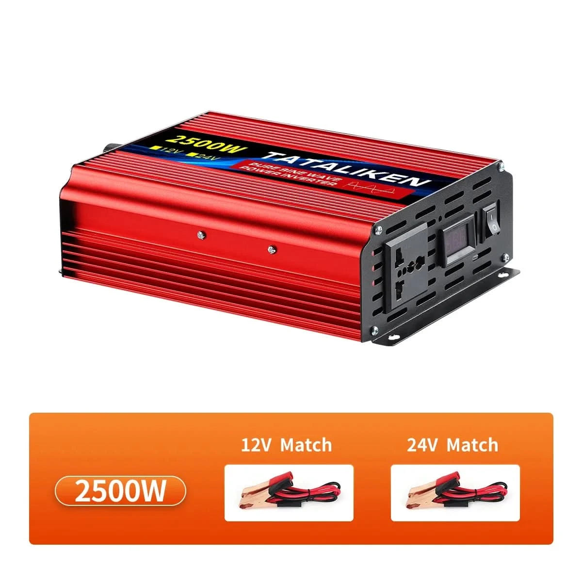 Inverter Pure Sine Wave DC12V/24V To AC 220V Voltage 7000W/8000W 50/60HZ Power Converter Solar Car Transformer With LED Display