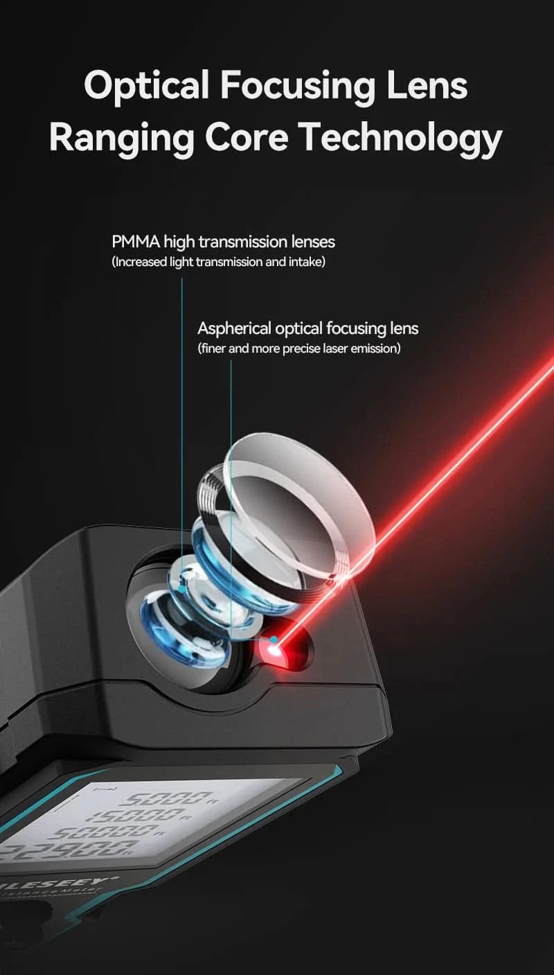 Mileseey S6 Laser-Entfernungsmesser 40m/120m, Entfernungsmesser mit Libelle, LCD-Display mit Hintergrundbeleuchtung, Messwerkzeuge für Zuhause