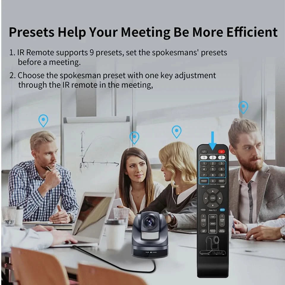 Runpu 4K30fps 20X Optical Zoom AI-Tracking Ptz NDI Camera HDMI LAN POE Live Streaming Broadcast Video Conference System Camera