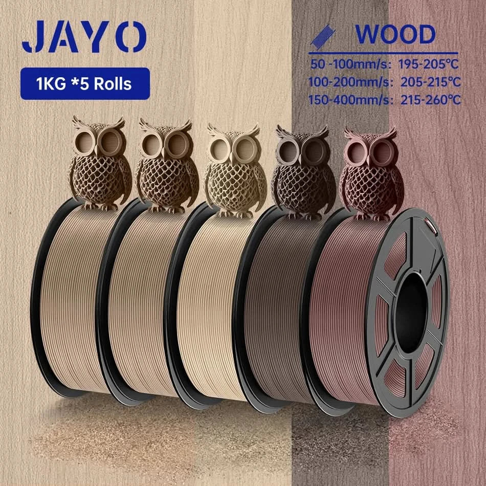 JAYO PLA Filament 1.75MM 5Rolls 3D Printer Filament PLA 100% No Bubble for FDM Coloful 3D Printing Material DIY Gift