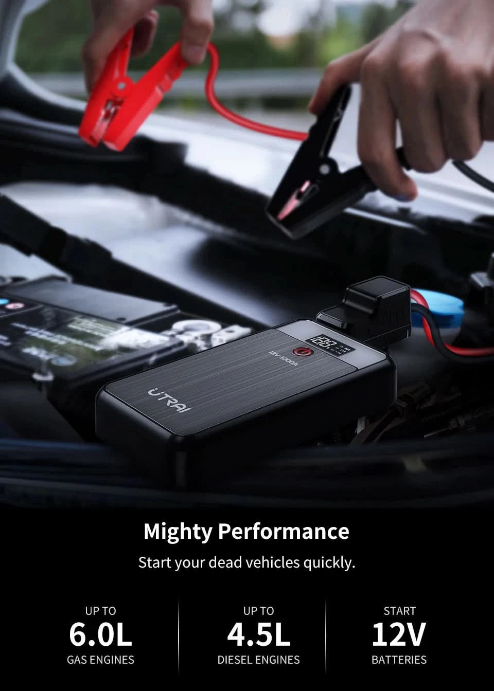 UTRAI Jump Starter 2000A/2500A/4000A/6000A Power Bank Portable Charger Car Booster 12V Auto Starting Device Emergency Car Batter