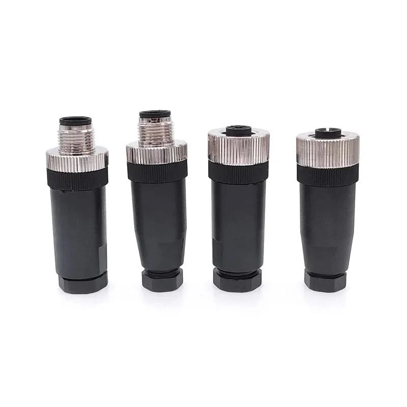 M12 sensor connector 4pin 5pin M12-8 waterproof male&female plug screw threaded coupling A Code sensor connectors