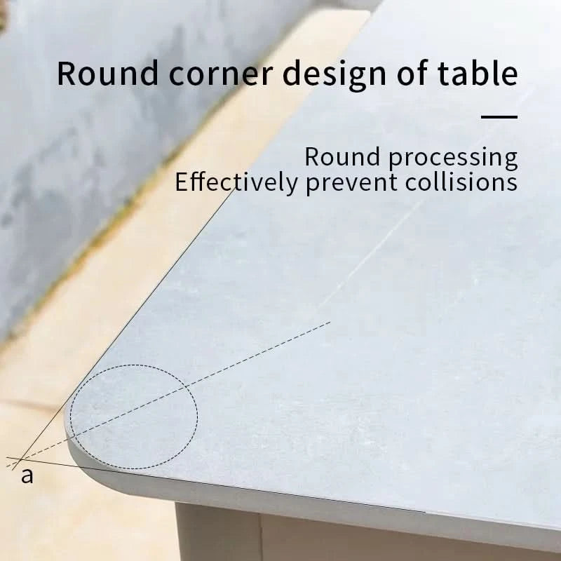 Home Furniture 120cm Rock Plate Dining Table Leisure Rectangular Table Kitchen Dining Table Light Luxury Apartment Table