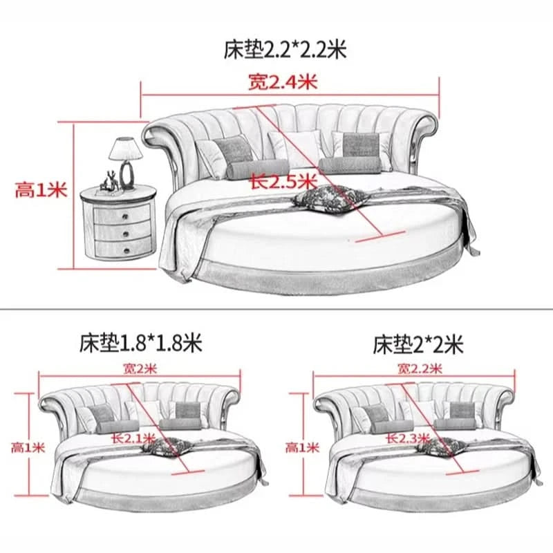 Bedroom Unique Beds Storage Cabinets Nordic Full Size Round Bed Frame Headboard Upholstery Muebles Para El Hogar Furnitures