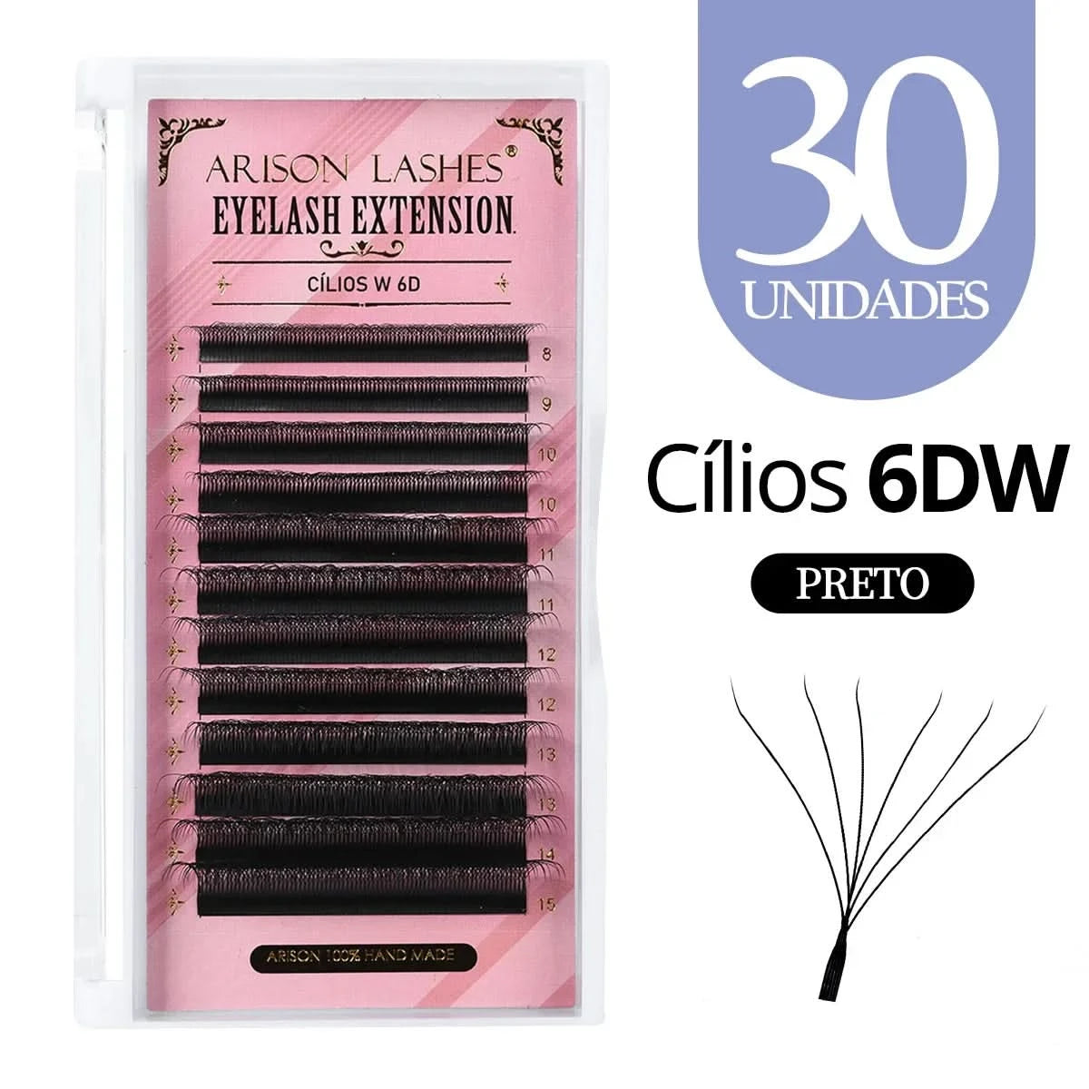 [Brazil Warehouse]ARISON Wholesale 10/30/50pcs YY/W-shape Lashes Premade Volume Eyelashes Extension 3D/4D/5D/6D/8D Lash