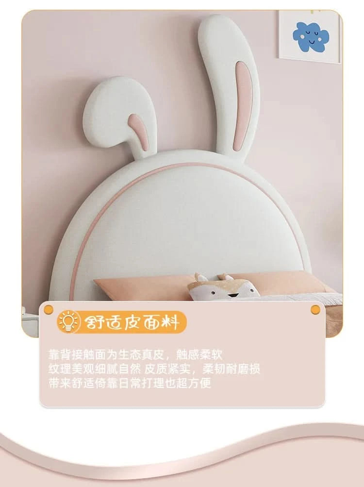 Children Room Bed Good Quality Rabbit Beds for Children Fabric Bed Simple Modern Soft Pack Bed Single Bed Bed for Girls