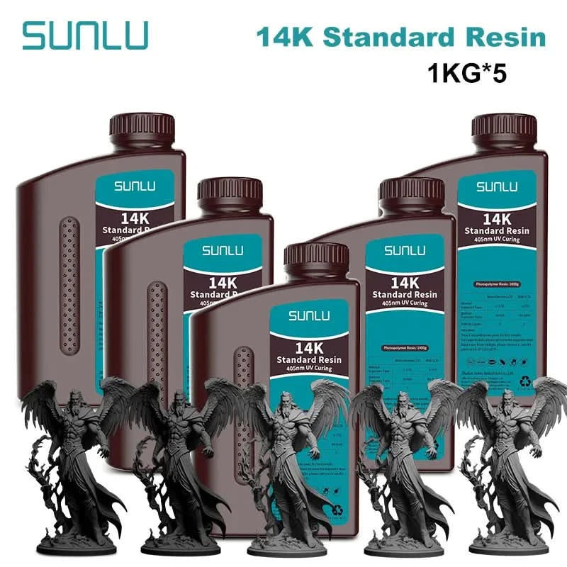 SUNLU 5KG Standard Plus/14K Standard Harz 1KG/Flasche 405nm schnellhärtendes UV-Photopolymerharz für LCD 3D-Druckermaterial