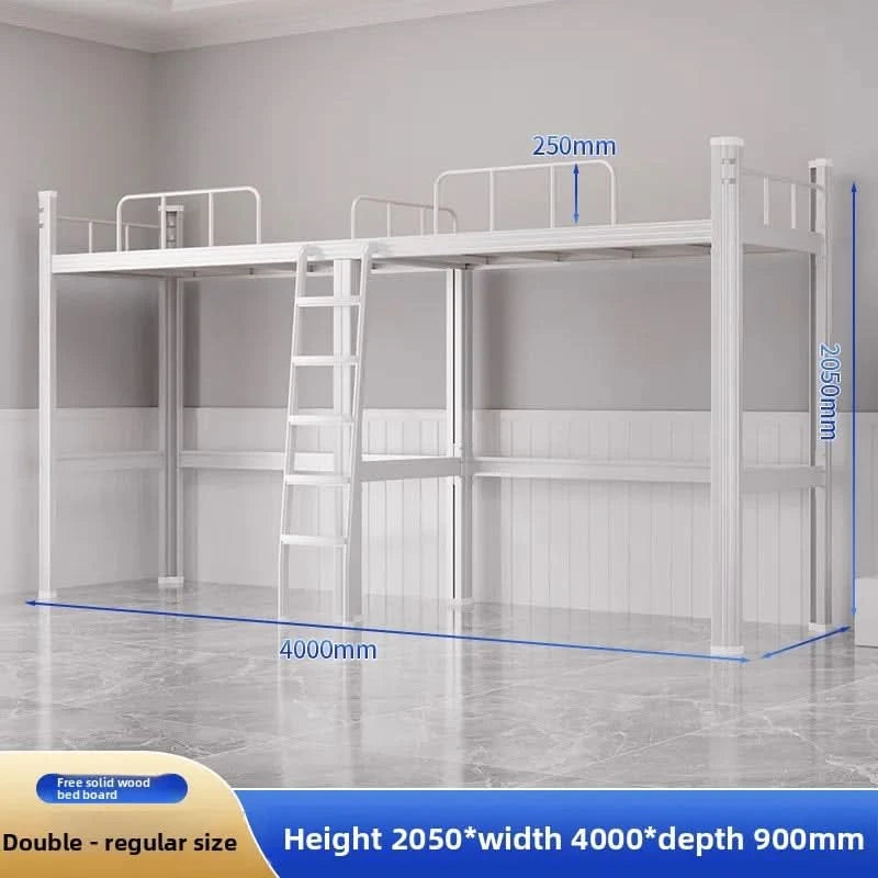 Upper Bed Lower Table Combined Bed College Dormitory Elevated Bed Small Apartment Household Wrought Iron Bed Apartment Bed