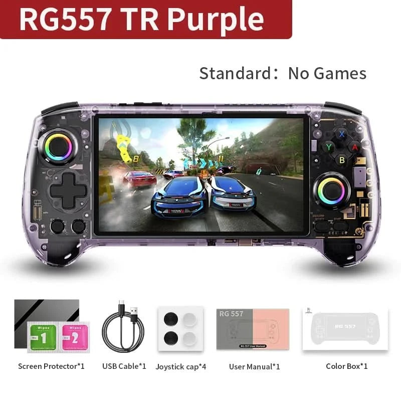 ANBERNIC RG557 Handheld-Spielekonsole 5,48'' AMOLED Android14 5500 mAh Bluetooth 5.3 PS2 Tragbarer Videospiel-Player Dimensity 8300