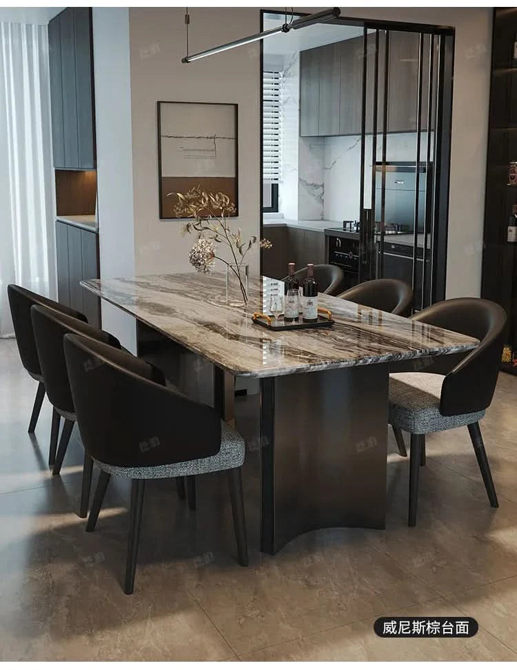 Marble Kitchen Dining Table Wall Lounge Designer Restaurant Modern Dining Table Luxury Study Mesas De Comedor Kitchen Furniture